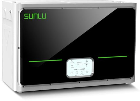 SUNLU Oficial Secador de Filamento para Impresora 3D S4, Capacidad para 4 Carretes, 3 Ventiladores de Circulación, Calentador PTC de 350 W, Temperatura Máxima de 70 ℃,Control Auto de Humedad, Blanco