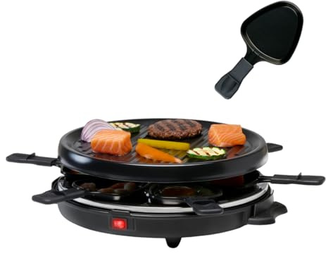 alpina Griglia per raclette, 800 W, set gourmet per 8 persone, con piastra rimovibile