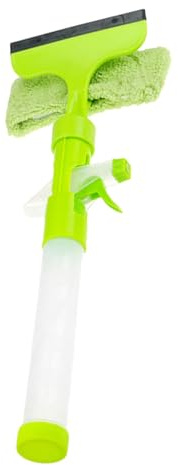 SOPOTUTU Kit de Limpieza para Coches con Limpiacristales Raspador y Pulverizador Herramienta Portátil para Ventanas Exteriores y Interiores Color Verde