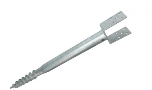 BK Shop 4x Pfostenträger Schraubfundament Einschraubbodenhülse 100 x 865 mm | Einschraubhülse, Feuerverzinkt 100 x 865 mm, Bodenanker zum eindrehen, Einschraubhülse zum Garten