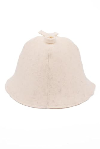 Ger3as Gorro de Sauna 100% Lana con Bordado para Hombre y Mujer
