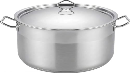 Faitout Marmite Acier Inoxydable avec Couvercle 17.3L ∅36cm H 17cm