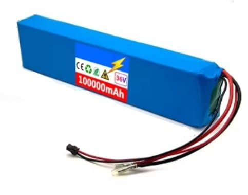 36V 100Ah Batteria Agli Ioni Di Litio Per Bicicletta Elettrica 10S3P Batteria Al Litio Per Monopattino Pieghevole Per 100W-800W Scooter Elettrico 36V 100Ah,Bullet+SM