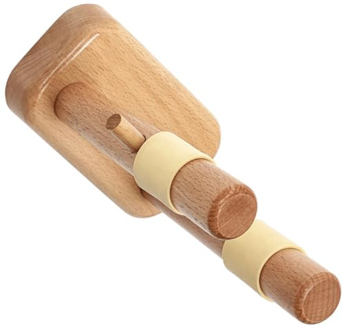 YARNOW Soporte en para Guitarra Ukulele de Madera y de Pared Beige Diseño Dividido, Gancho Resistente para Colgar Conciertos y Uso Personal
