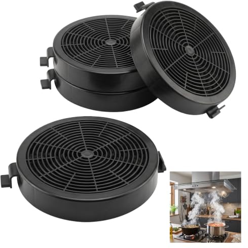 4 Pack CF04 Carbon Charcoal Filters Replacement for COMFEE' Cooker Hood – Compatible with PYRA17B, PYRA17SS, TSHM17SS, GLAV17SS-60, ANGJ64B-60, CHK 3.6J64A & CHT 3.6 Series – Compare to Carbfilt4
