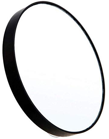 Espejo de aumento de 10 aumentos, espejo de belleza de 13 cm, espejo redondo con ventosas para maquillaje, afeitado, pinzas, eliminación de puntos y manchas (negro)