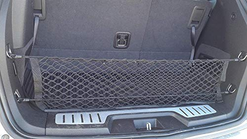 Rear Trunk Organizer Cargo Net for Buick Enclave 2008-2017 & Chevrolet Traverse 2009-2017 & GMC Acadia 2007-2016 & Saturn Outlook 2007-2010 –Envelope Style Cargo Net – Premium Mesh Car Trunk Organizer