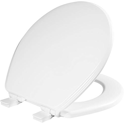 BEMIS 600E4 000 Ashland Toilet Seat with Slow Close, Never Loosens and Provide the Perfect Fit, ROUND, Enameled Wood, White