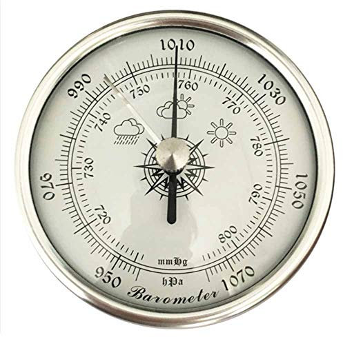 WBMKH Barometer Wandbehang Barometer Gold Farbe Rundzifferblatt Luftwetterstation Tester 72mm 1070 hPa
