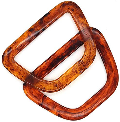POFET 2Pcs D Form Acryl geformte Griffe Ersatz für handgefertigte Tasche Handtaschen Geldbörsengriff Charmanter Rahmen Leinwand Einkaufstasche