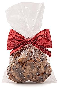 Italpak Sacchetti Trasparenti per Alimenti con Pallini 50 pz, Sacchettini confetti, Bianco, 10x20cm