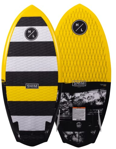 Hyperlite Shim Junior Fiberglass All Around Wakesurfer Board for Intermediate to Advanced Riders with Fast Rocker, Yellow and Blac