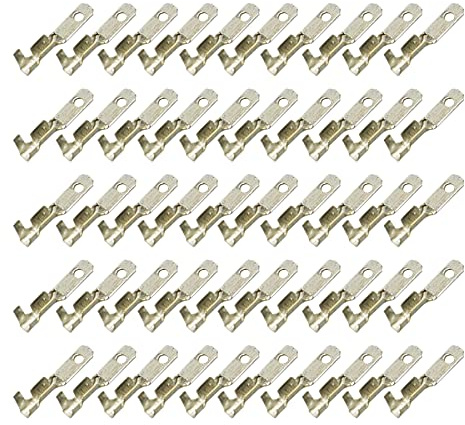 50 Flachstecker 2,8x0,5 Kabelschuh z.B. Fahrradkabel 0,30²-0,60² Rastloch
