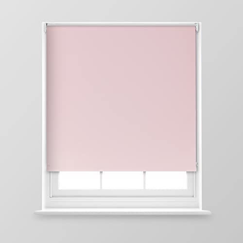 A.Unique Home Premium Trimmable Thermal Blackout Roller Window Blind in a Variety of Colours and Sizes Ideal for any Room - 4FT - Blush Pink - 120cm (W) x 170cm (L) | 47.2 (W) x 66.9 (L)