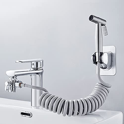 BiaoTeng set soffione doccia estensibile con tubo telescopico doccetta per lavandino bagno universale kit accessori lavandino Set doccetta per lavaggio capelli bagno,spazzolato