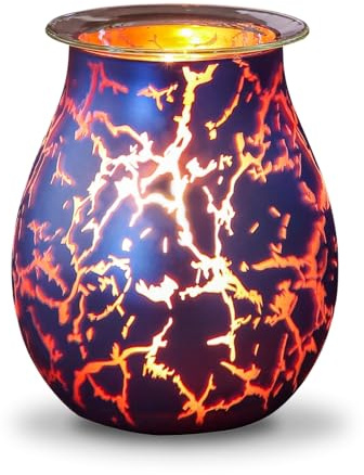 Zen’Arôme Brûleur Cire Parfumée Calorya n°10 - Brûle Parfum Électrique pour Fondant Parfumé - Lampe à Parfum en Verre - Coupelle Amovible – Style Original et Éclairage d’Ambiance Coloré