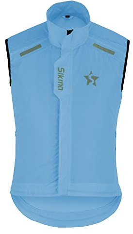 Sikma Herr dam cykelväst dusch vindtät löpning unisex HI-VIZ väst cykeljackor, Himmelsblått, XL