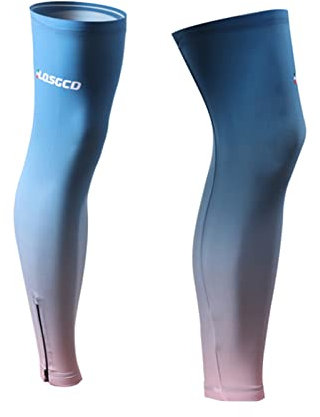 Meicynhoger Cycling Leg Warmers UV Protection for Men & Women,Cooling Compression Leg Sleeves for Sports(L,Blue)
