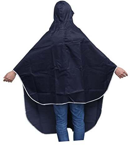 VANZACK Wasserdichter Fahrrad Regenponcho Mit Kapuze Für Damen Und Herren Winddichte Leichte Mobilitätsschutz Regenjacke Bike Scooter Und Outdoor Navyblau Einstellbare Einheitsgröße
