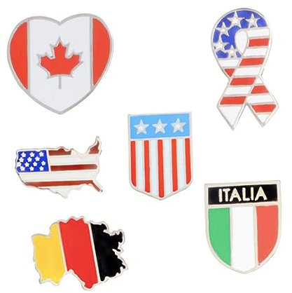 GALPADA 6stücke Weltkarte Länderflaggen Brosche Einzigartige Anstecknadeln Kreative Kostüm-accessoires Für Partys Und Gemischte Kleine