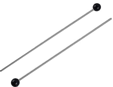 Sonodrum Premium Schlägel - 2x aus Edelstahl und 30cm Länge - Mallet mit schwarzem Gummikopf - Edelstahl-Schlägel mit Qualität - Drumsticks für alle Percussion Instrumente - Verbessere deinen Sound!