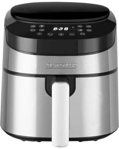 GASTROBACK #42582 Design Heißluftfritteuse Air Pro, Air Fryer mit 3,7 Liter Füllvolumen, 8 voreingestellte Programme, Touch-Bedienfeld, Schwarz-silber