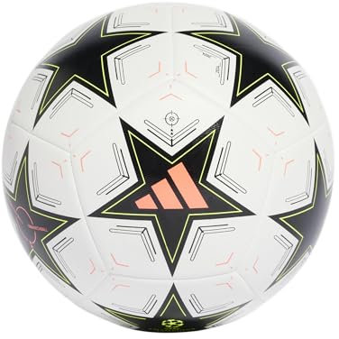 adidas UCL-Trainingsfußball, Unisex, für Erwachsene, Weiß/Schwarz/Platin-Metallic/Team Solar Yellow, 5