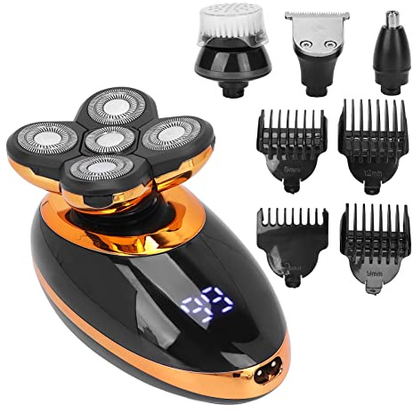 NSXAYIWE All-in-One Professionelles Elektrorasierer Herren Set, Multifunktion Nass Trockenrasierer mit Massagefunktion​​ IPX7, 5 Unabhängige Schwebende Köpfe, USB-Aufladbar