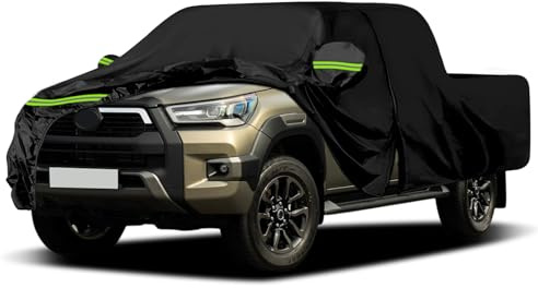 Autoabdeckung Wasserdicht Ersatz für 2004-2025 Toyota Hilux Crew Cab | Vollgarage Autoplane Staubdicht UV-Schutz Schneeschutz Auto Abdeckplane Outdoor Abdeckung