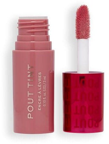Makeup Revolution, Tinta Labbra Pout, Tinta Labbra Leggera, Colore Modulabile, Formula Idratante con Finitura Lucida, Rosa Dolce, 3ml