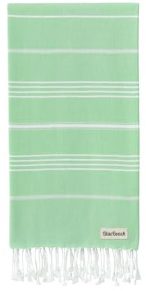 Blue Beach Asciugamano turco, 100 x 180 cm, asciugamano turco per hammam peshtemal, super assorbente, ad asciugatura rapida, senza sabbia, leggero, compatto per nuoto, bagno, palestra, sauna e viaggi
