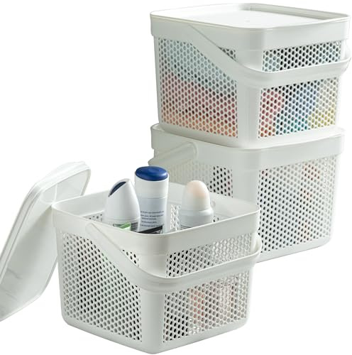 uandu Kartoffel Aufbewahrungsbox 3er Set 12 L – Gemüse Aufbewahrung | Mit Deckel, Belüftungslöcher, Stapelbar, Vielseitig verwendbar, Für Küche, Bad & Haushalt