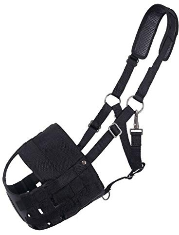 QHP Weidemaske mit Nasenlöchern, Größe:Extra Full, Farbe:Schwarz