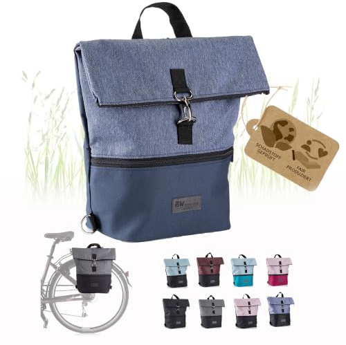 Fahrradtasche mit Rucksackfunktion, Gepäckträgertasche, blau-blau | wasserabweisend & leicht zu befestigen, 20l, für Arbeit, Freizeit & Sport, für Fahrrad & E-Bike