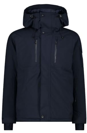 CMP - Giacca sci da uomo con cappuccio fisso, Black Blue, 52