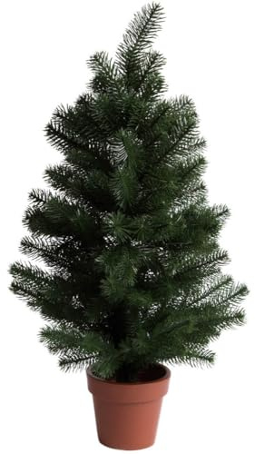künstlicher Tannenbaum Karpaten im braunen Kunststofftopf, ca. 70 cm Gesamthöhe