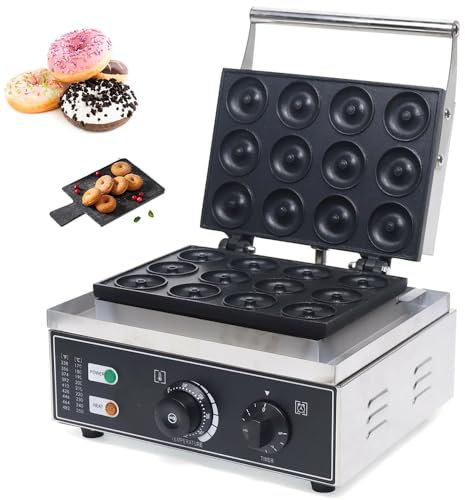 Macchina Per Ciambelle Commerciale A 12 Fori, Macchina Per Ciambelle Per Waffle, Macchina Per Ciambelle Elettrica Con Riscaldamento Su Doppia Faccia 50-300 ℃, Antiaderente, Per Casa, Panetteria, Negoz