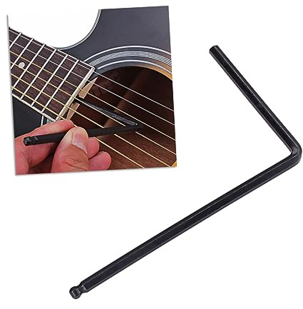 Gitarrenstangenschlüssel 5mm Kugelkopf für Bass und E-gitarre | Metall, Schwarzes Einstellwerkzeug mit Langem Griff, R120 Modell, für Halsstab Anpassung