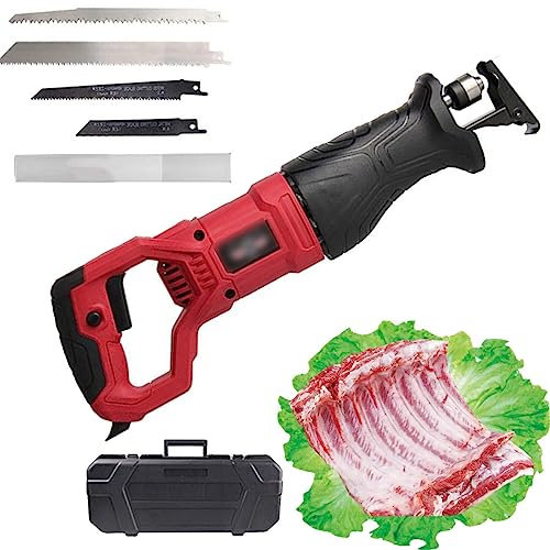 Bensåg Elektrisk 900W/1300W köttsåg, slaktare, kommersiell och hushållsköttsåg, för skärning av fryst kött, ben och skinka, hastighetsjusterbar,Red-900W