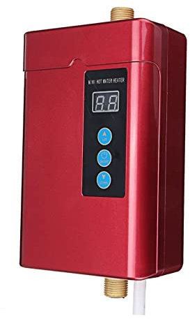 DMETE Tankless Water Heater 4000/3000W Electric Mini-Tank Water Heater Instant Water Heater Bathroom Shower heated Kitchen faucet Sink Tap Thermostat Heating Under Sink Kitchen Household(LZ439)
