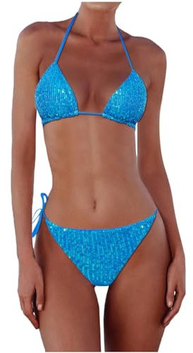 Sunfashion sport badeanzug damen mit cups,bikini grell badeanzug damen badeanzug bikini damen set sexy swimsuit sexy junge frauen Bikini Oberteil Rot für Damen in Farben Monoflosse Mit Bikini (Blue, M