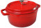 HOUSLUX Cocotte en fonte - 26 cm - 5,1 l - En émail - Avec couvercle - Avec couvercle - Induction - Pour la cuisine - Rougeâtre - 26 cm