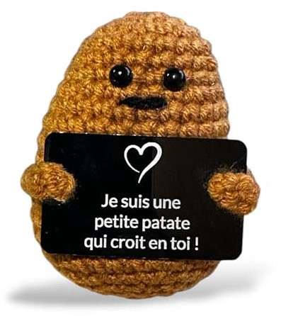 Patata con messaggio positivo, patata positiva in francese, regalo originale, divertente, per uomo, donna, coppia, nonna, collega