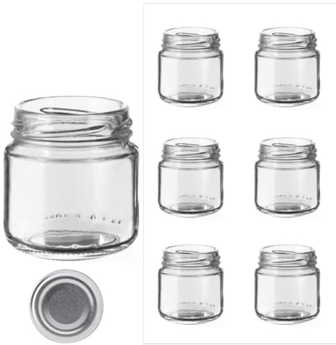 Firmadigaranzia srl Barattoli in vetro per marmellate e omogeneizzati da106 ml con tappo twist off 53mm 96PZ - Vasetti vuoti in vetro da 106ml per marmellate, conserve, cinfetture e bomboniere