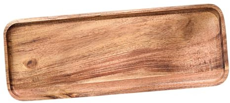 CIYODO Bandeja Ups Platos Servicio Plato De Almacenamiento De Desayuno Titular De La Fruta De Fiesta Acacia Light Brown