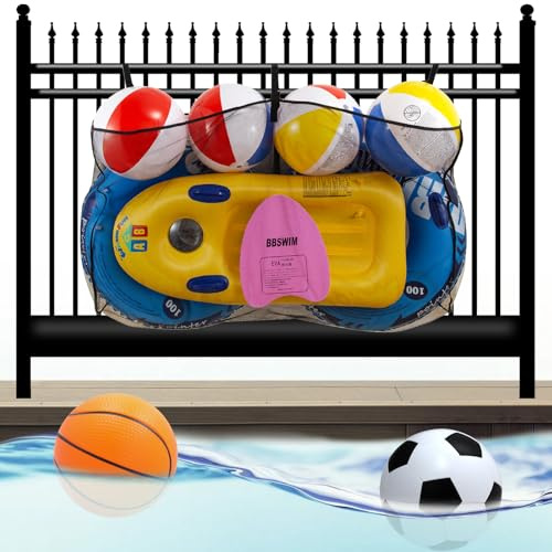 Pool Aufbewahrungstasche, Hängendes Netz für Poolspielzeug, Schwimmbad | Hängendes Poolnetz, Aufbewahrung für Schwimmspielzeug, Kinder Float Zubehör, Garage, Zaun, Terrasse, platzsparend