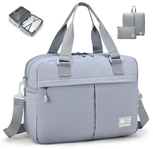SPAHER Expanderbar Resväska Handbagageväska 40x30x15 Handbagage 40x30x25 Eurowings Kabinväska Duffelväska Carry on Väska Overnight Kvinnor Sjukhusväska Weekendväska Moderskapsväska med Skoväska