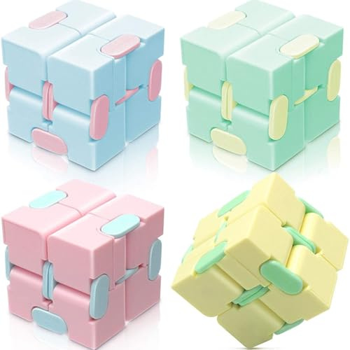 HTTDSLF 4 pcs Fidget Infinity Cube, Infinity Cube Toy per Adulti, Cubo Infinito Fidget, Fidget Cube, Set di Giocattoli Fidget, per Adulti