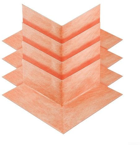 Pumixiy Membrana impermeabile interna ad angolo per doccia, sistema di protezione per vasca da bagno, bagno turco, prevenzione perdite, materiale in polietilene, arancione, 14 x 14 x 5 cm, confezione