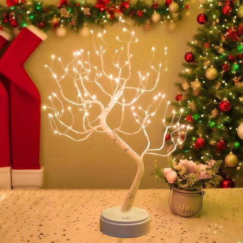 AONAT LED Baum Lichter, 108 LED Baum Lampe Dekobaum Belichtet Baumbeleuchtung Innen Deko, 8 Modi, USB/Batteriebetrieben, Verstellbare Äste für Zuhause Party Geburtstag Weihnachten Innendekoration